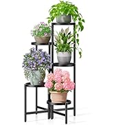 NQW Tall Plant Stand Indoor Outdoor, Corner Metal Flower Pot Stands for Multiple Plants, 5 Tier H...