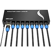 MT-VIKI 4K 1x8 HDMI Splitter 1 in 8 Out, 8 Port Powered HDMI Splitter Multi Monitor Outputs 3D 4K...