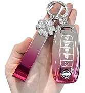 PIFOOG Pink Gradient Key Fob Cover Car Key Shell (For NIsan-C 5 Buttons)