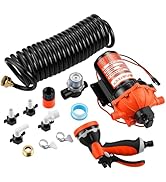 FUNYKICH 80PSI 7.5 GPM Washdown Pump Kit, 12V Water Pump with Pressure Switch, High-Performance R...