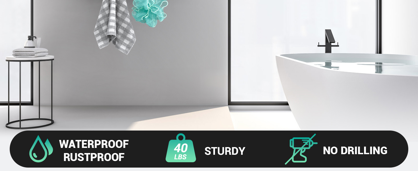 shower caddy hanging over door