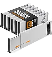 RAPTUROUS Deep Drawer Divider - 6 Inches High, Expands from 13.5-22 Inch, Adjustable Tall Divider...