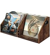 CHOEZON Vinyl Record Storage Double-Compartment 27.6" Record Holder with Metal Mesh File Organize...
