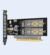 JEYI Quad NVMe PCIe 4.0 Expansion Card, Supports 4 NVMe M.2 SSD 2280 up to 8TB, Raid Bandwidth 25...