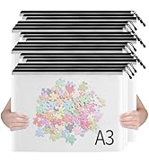 SUNEE 18pcs Plastic Mesh Zipper Pouch, A3, Extra Large, 16x11 in, Water-Resistant Zip Bag for Sch...