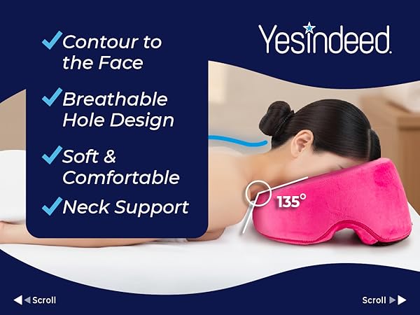 face pillow for prone sleeping, spa facials, tattoo sessions and recovery Face cradle pillow for