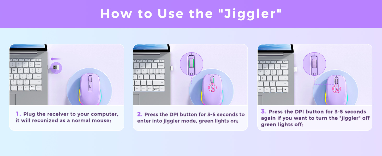 wireless mouse with jiggler inside