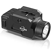 ELFGO Compact Rail Mounted Tactical Light, 600 Lumens Mini Tactical Flashlight Strobe Weapon Ligh...