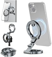 Double Magnetic Ring Phone Holder,Gym Magnetic Stand,Tripod Phone Mount with 1/4" Screw Compatibl...