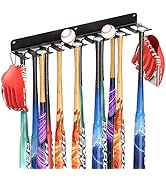 QBA Wall Mount Baseball Bat Holder, Heavy Duty Metal Bat Rack, Holds 22 Bats, Bats Organizer for ...