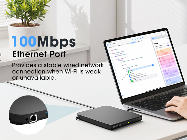 ROOFULL RF31-M external CD/DVD drive with 100Mbps Ethernet Ports