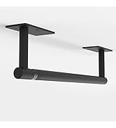 Ruacq Matte Black Paper Towel Holder Double Post Pivoting Square Base Under Cabinet Paper Towel H...
