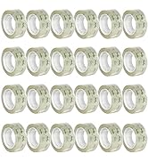ZLY 24 Rolls Transparent Tape Refills, 0.7 x 1000 Inches Clear Tape, Glossy Tape Rolls for Office...