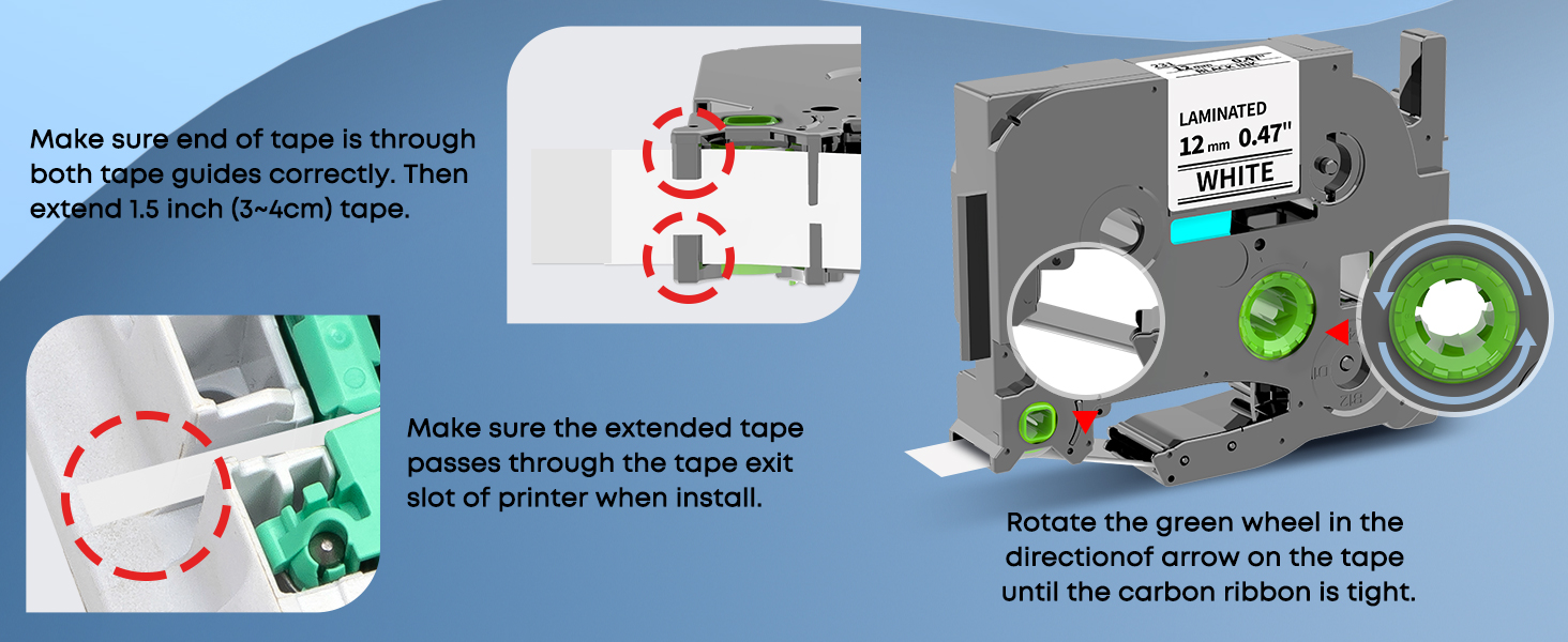 Compatible with Brother PT-D210 D220 1280 H110 1880 D400 P710BT Label Mkaker Refills