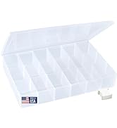 BULK PARADISE Embroidery Floss Organizer Box with 50 Cardboard Bobbins - 17 Compartments Clear S ...