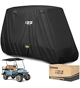 10L0L 2/4/4+2 Passenger Golf Cart Cover Upgrade Extended Roof, 600D Waterproof Snowproof Windproo...