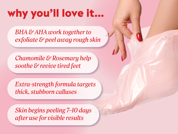 BHA &amp; AHA to exfoliate, chamomile &amp; rosemary to soothe, extra strength for calluses