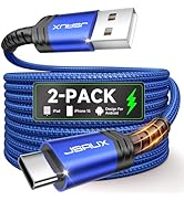 JSAUX USB C Cable [2-Pack 3.3ft], USB A to USB Cord 3.1A Fast Charging Compatible with iPhone 16/...