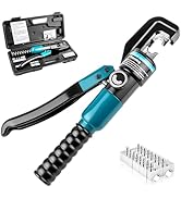 6-Ton Hydraulic Crimping Tool with 9 Pairs of Dies, 12 AWG to 2/0 Battery Cable Lug Terminal &amp; Wi...