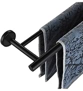 JQK Double Bath Towel Bar, Matte Black 30 Inch 304 Stainless Steel Thicken 0.8mm Towel Rack for B...