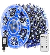 TW SHINE Christmas Lights, 600 LED 196FT Christmas String Lights Plug-in with 8 Modes Timer and R...