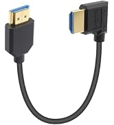 Duttek 8K Right Angle HDMI Cable Short 11.8inch/30cm, [8K@60HZ, 48Gbps] Ultra Thin Durable Short ...