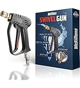 McKillans Short Pressure Washer Gun with Swivel - High Pressure Water Handle with 3/8" Male Plug ...