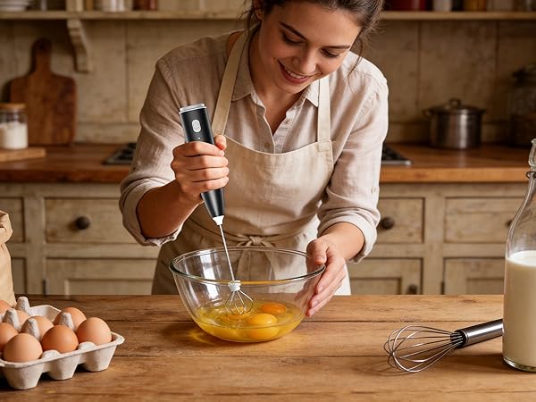 Baking Milk Frother: Whisk Eggs, Mix Cake Batter, Essential Kitchen Tool for Home Bakers