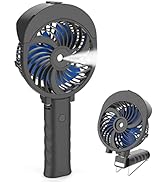 HandFan Personal Misting Fan, 55ml Large Water Tank, Poratable Handheld Rechargeable Mister Fan, ...