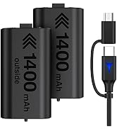 Xbox Controller Rechargeable Battery Pack for Xbox Series X|S, 2X1400mAH Xbox Battery Pack with 1...