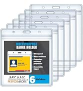 Performore Name Tags Holders for Lanyards, 4x3 Horizontal Reusable Name Badge ID with Waterproof ...