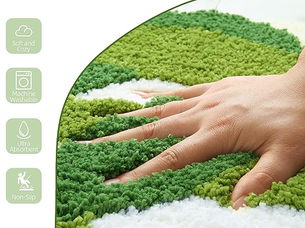 green bath mats