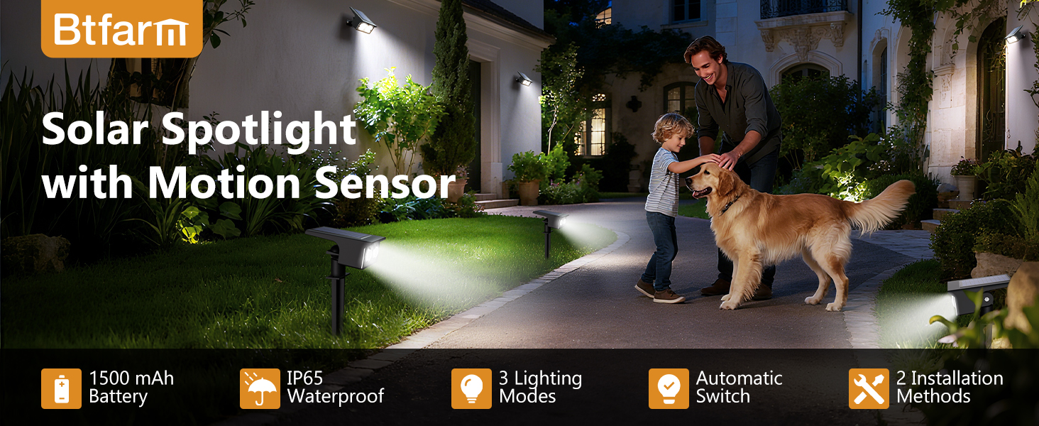 solar spotlight with motion sensor