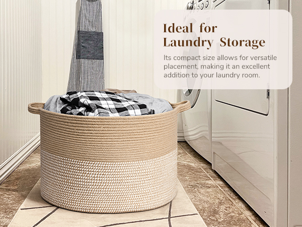 INDRESSME XXXLarge Cotton Rope Basket