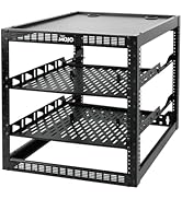 Tecmojo 12U Open Frame Network Rack for IT &amp; AV Gear, AV Rack Floor Standing or Wall Mounted,with...