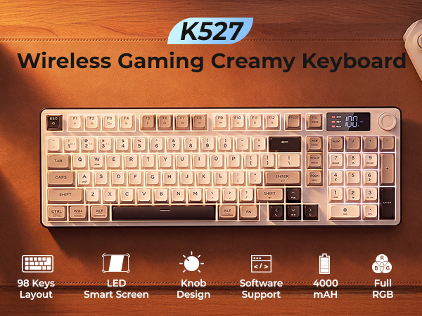K527 Wireless gaming creamy Keyboard
