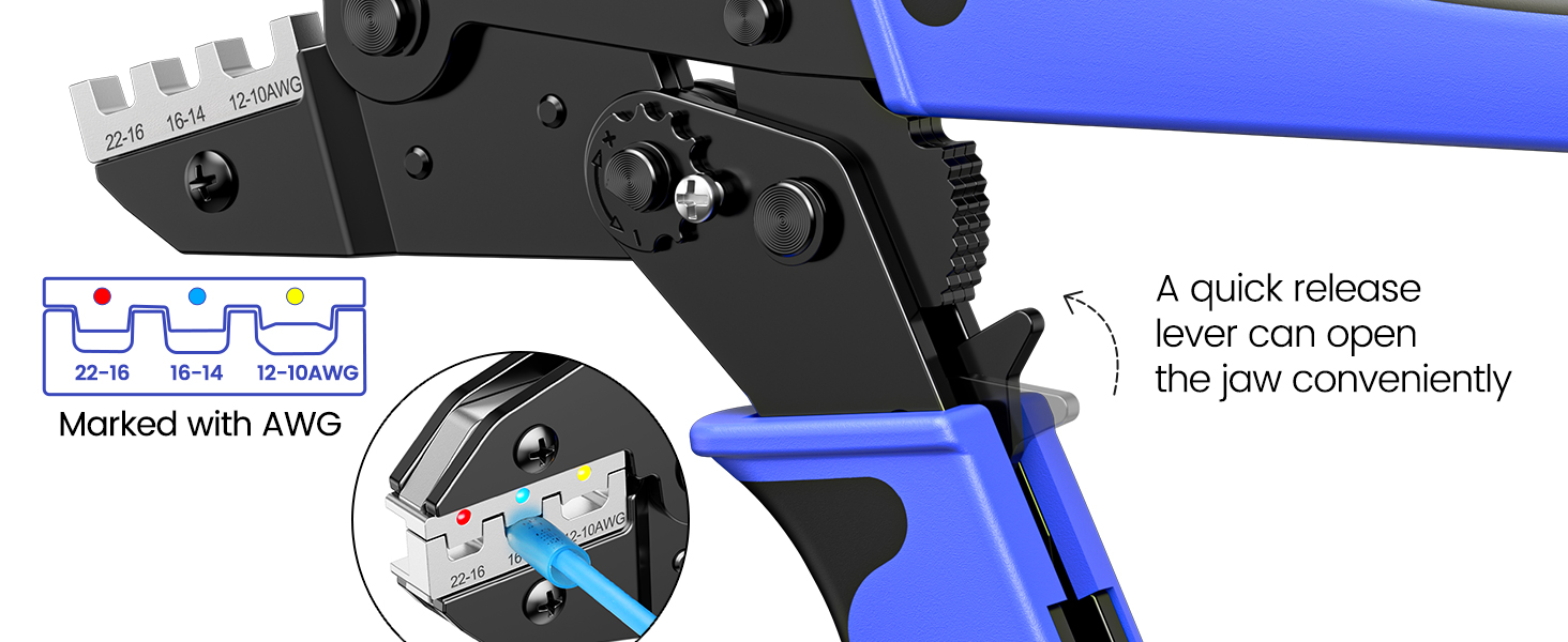 Ratcheting Crimper Tools-Available For Insulated Nylon Connectors and Electrical Wire Connectors