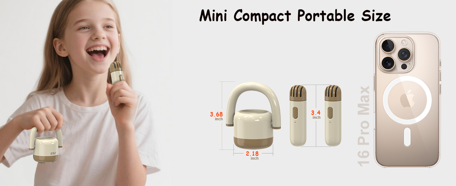EWA Metal Mini Karaoke Machine for Kids,Girls,Boys