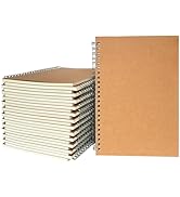Zloehesigma 24 Pack A5 Bulk Spiral Notebooks with Kraft Cover, 8.3 x 5.8 Inch 100 Pages Hardcover...