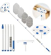 Wall Cleaner Mop with Long Handle 80 Inches,Wall Scrubber,Ceiling Cleaning Tool with Squeegee,Bas...