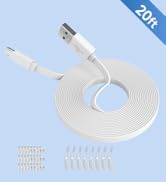 20FT Flat Power Extension Cable for WyzeCam, YI Camera NestCam Blink Wyze Cam OG Wyze Cam Pan Net...