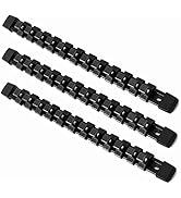 ALOANES 3 PC ABS Socket Organizer, 1/2 Inch Drive Rail Holders, Heavy Duty Racks, Black Rails Wit...