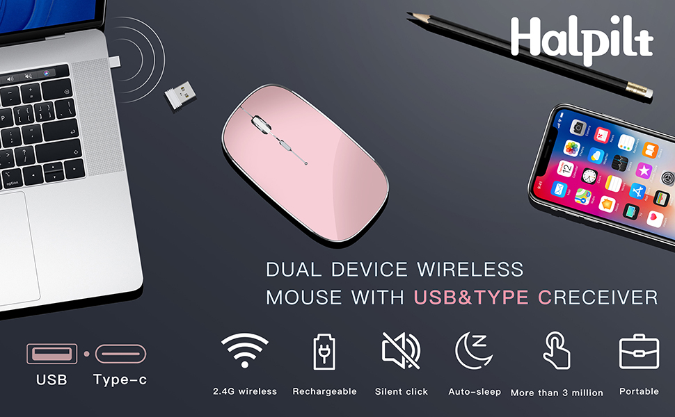 wireless mouse--(Rose Gold)