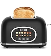 Digital 2-Slice Toaster with Touch Screen - 1.5'' Wide Slots, 6 Browning Levels, 6 Modes (Bagel/W...