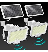 AUDERWIN 294 LED Solar Motion Sensor Outdoor Lights, 4000Lm Solar Flood Lights, IP67 Waterproof O...