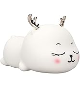 ASHATA Reindeer Silicone Night Light, Reindeer Night Light for Kids, Touch Control Rechargeable C...