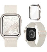 Stretchy Bands Compatible for Apple Watch Band and Case 40mm 44mm 41mm 45mm 42mm 46mm, Nylon Solo...