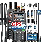 BAOFENG BF-5RH PRO GPS 10W Ham Handheld Radio, Multi-Band Long Range Two-Way Radio with 18.89'' T...
