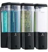 Shampoo and Conditioner Dispenser Wall Mount, Shower Soap Dispenser No Drill Upgrade Easy Slot In...