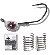 FREE FISHER 15Pcs Swimbait Jig Heads with Bait Keepers, Fishing Jig Heads with 3D Eyes 1/16 1/10 ...